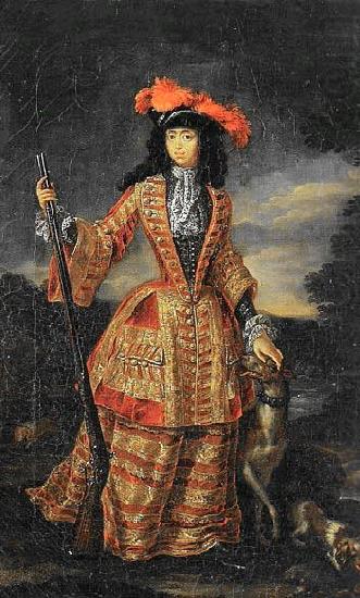 Jan Frans van Douven Anna Maria Luisa de' Medici in hunting dress china oil painting image